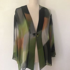 Cocoon House Kimono Jacket Silk Watercolor